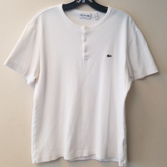 Lacoste Other - Lacoste white henley neck shirt